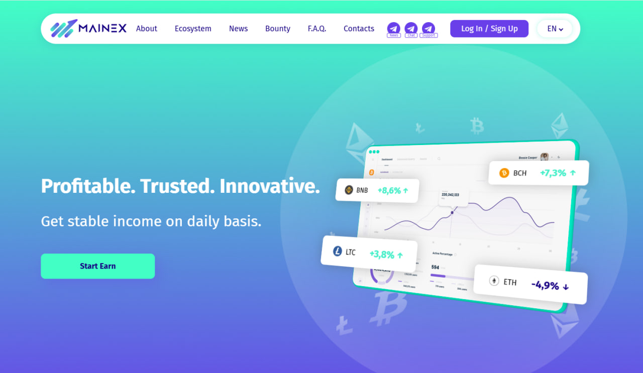 Сайт для финансового проекта высокой доходности
