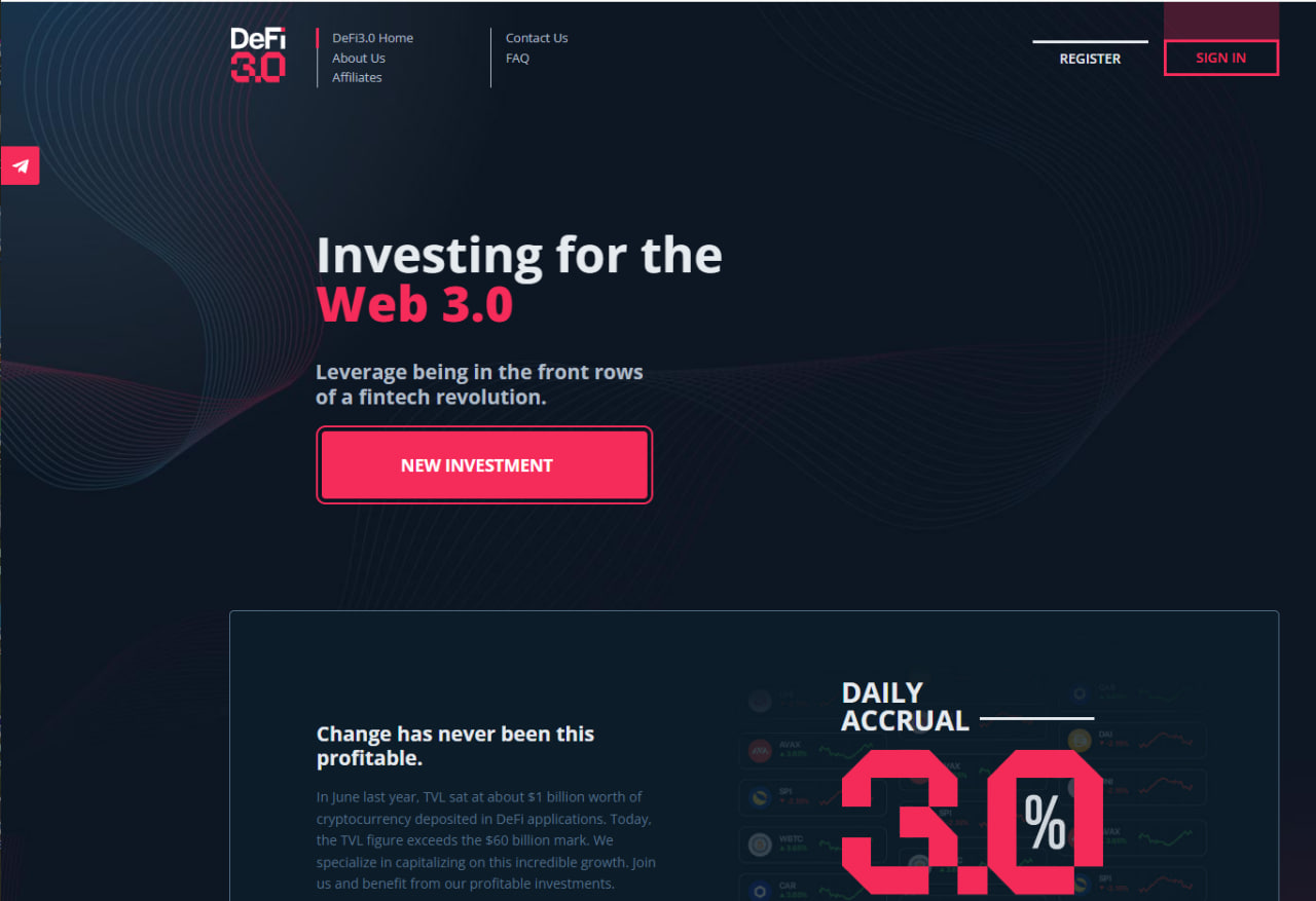 Сайт для финансового проекта высокой доходности